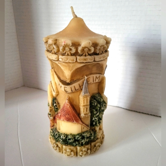 Vintage German Handcarved Wax Candle Weilheim - Picture 1 of 7